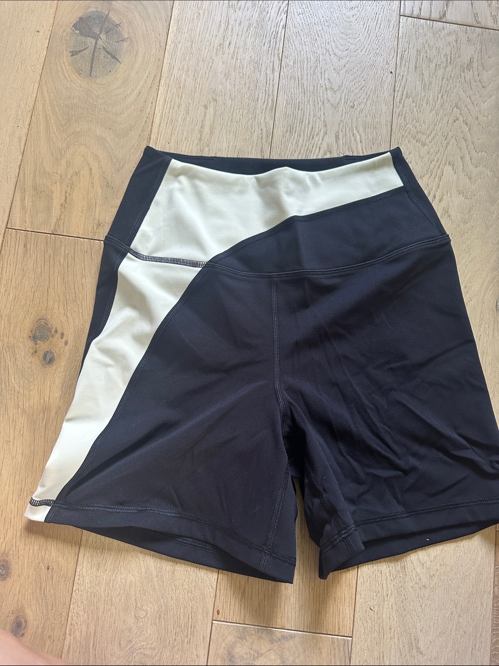 Spiritual Gangster Black & Cream Colorblock Bike Shorts